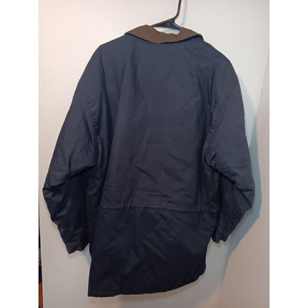 VINTAGE Arizona Jeans Jacket Mens 1X Blanket Lined Leather Collar Coat - Picture 5 of 5